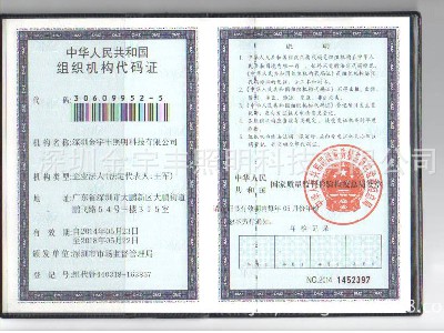 Organization code certificate